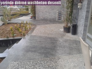 yerinde dökme washbeton desenli