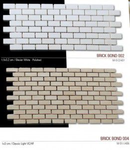 Brick bond fileli mermer mozaik