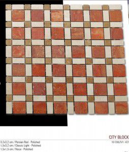 City block fileli mermer mozaik