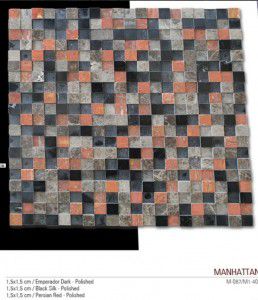 Manhattan fileli mermer mozaik