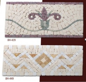Fileli mermer mozaik bordür